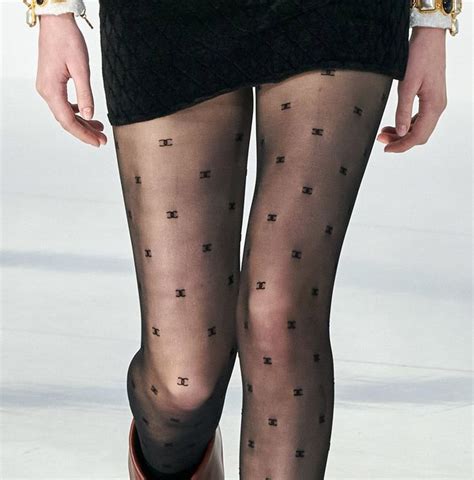 chanel gold tights|chanel stockings.